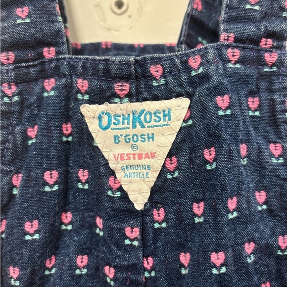 Vintage Oshkosh B’Gosh Denim Tulip Denim Jumper Made in USA - Picture 2 of 7